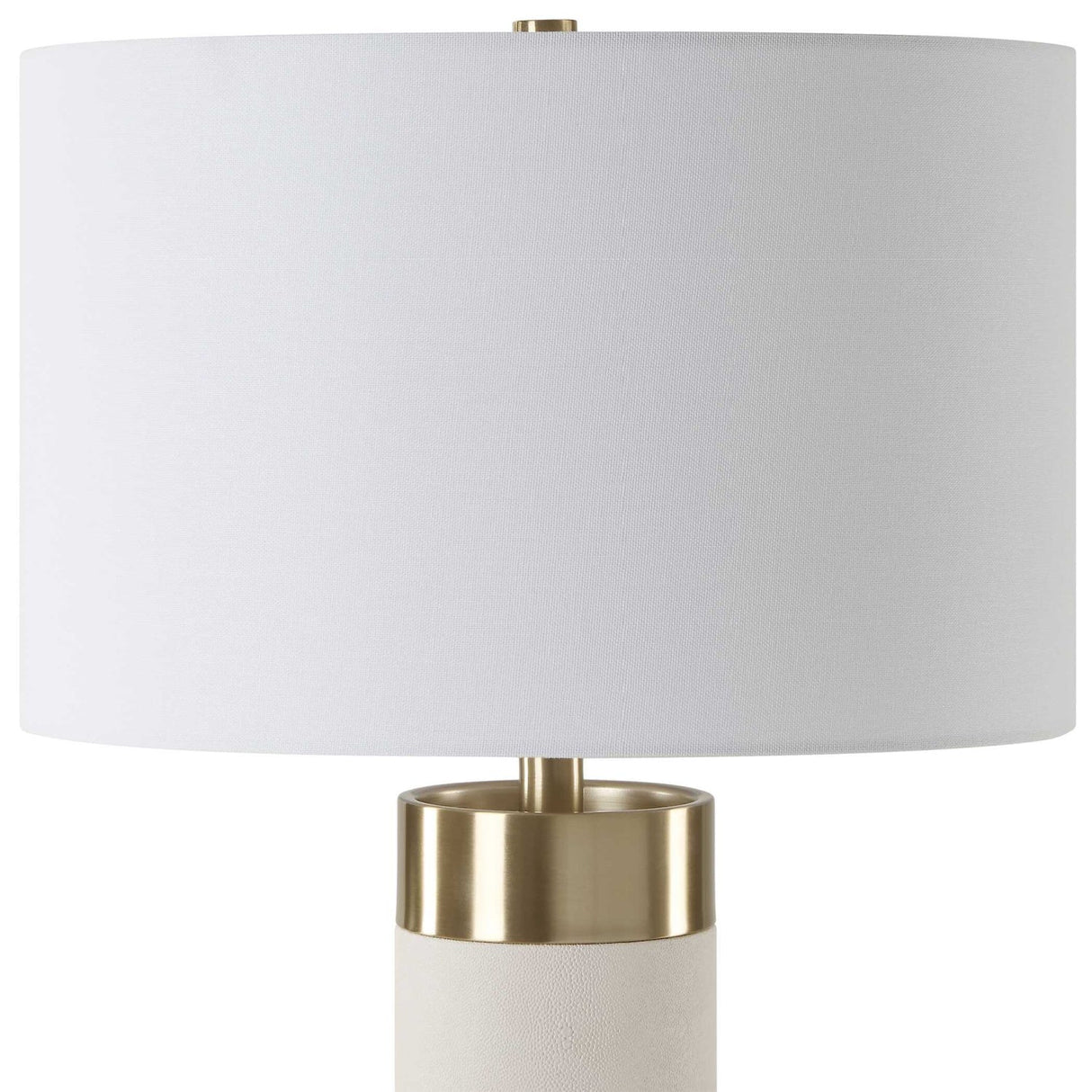 Modern European furniture - Cylindrical White Shagreen Table Lamp - www.oroa.com