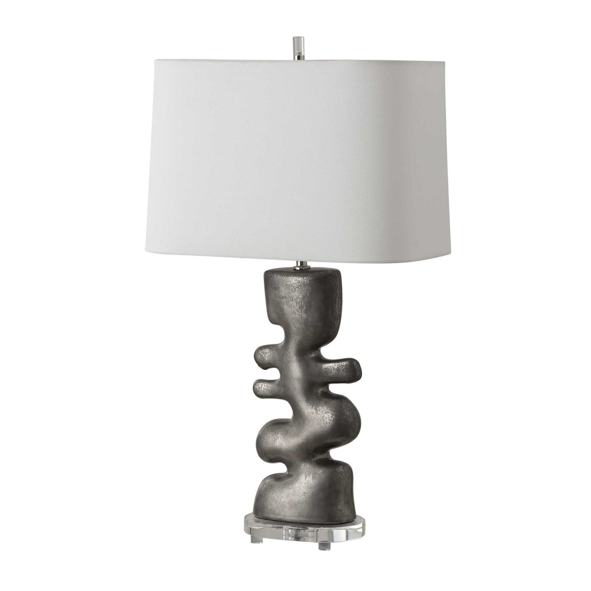 Tarnished Nickel Table Lamp | Uttermost Free Flowing