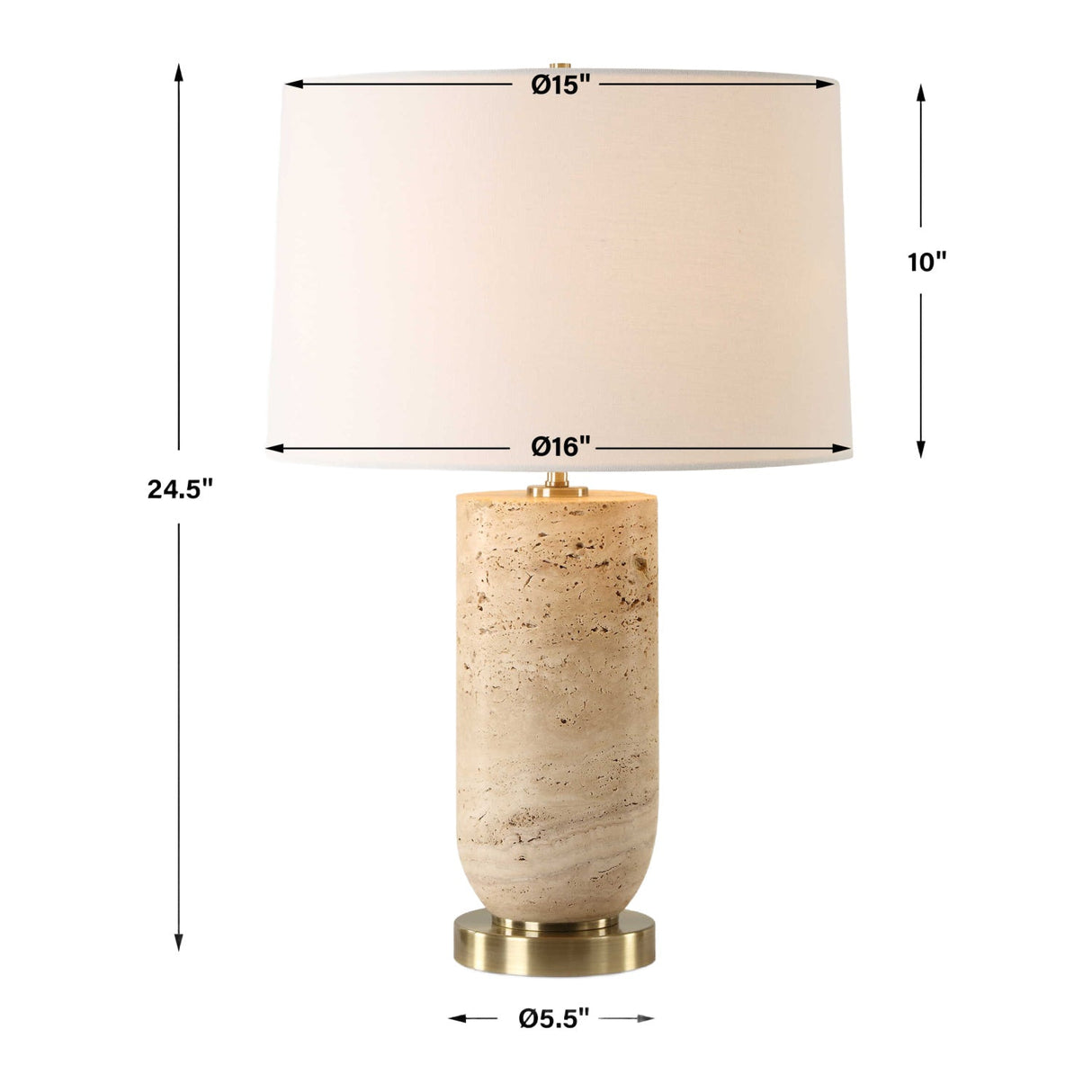Modern European furniture - Beige Travertine Table Lamp - www.oroa.com