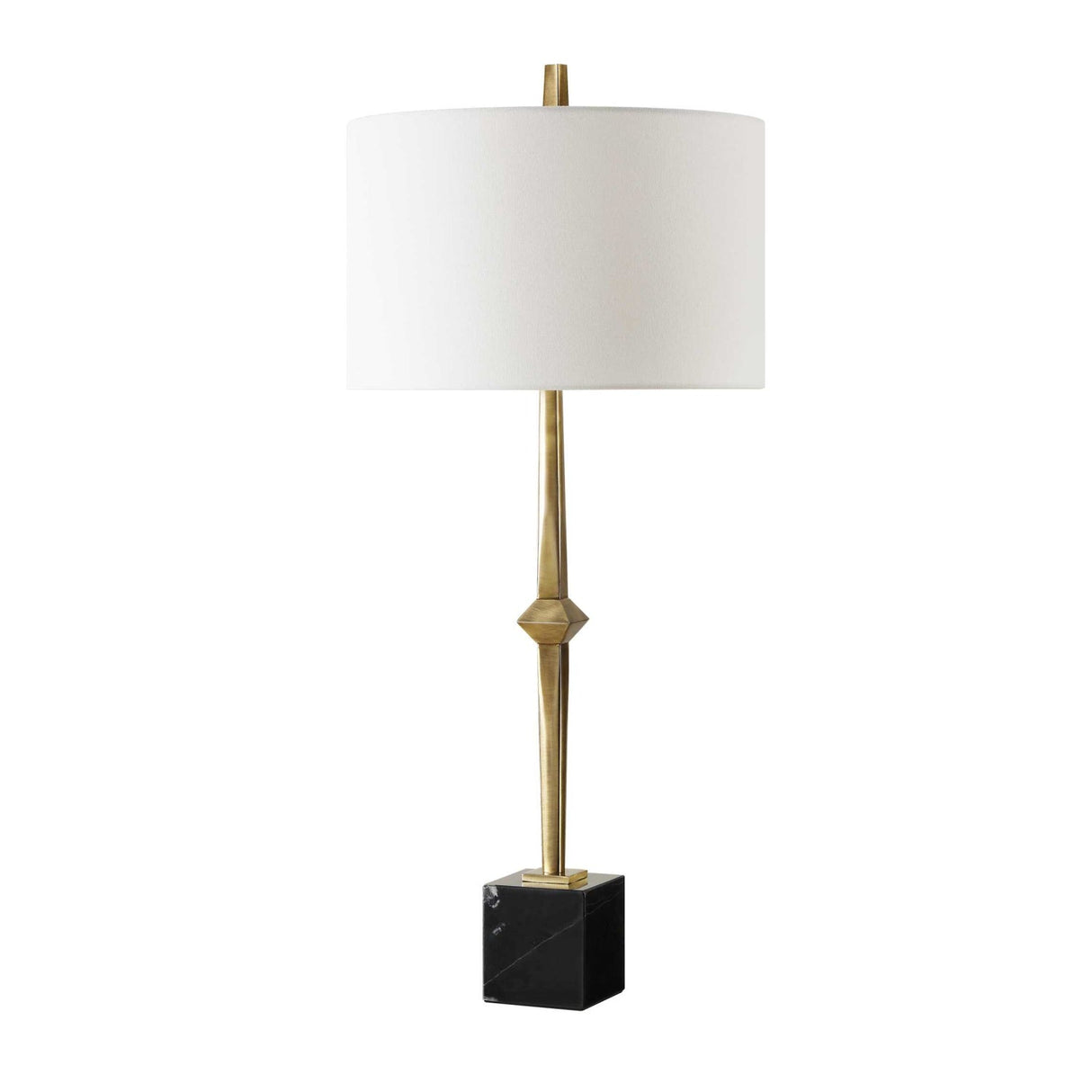 Round White Linen Table Lamp by Uttermost Suranne, alternate view 3