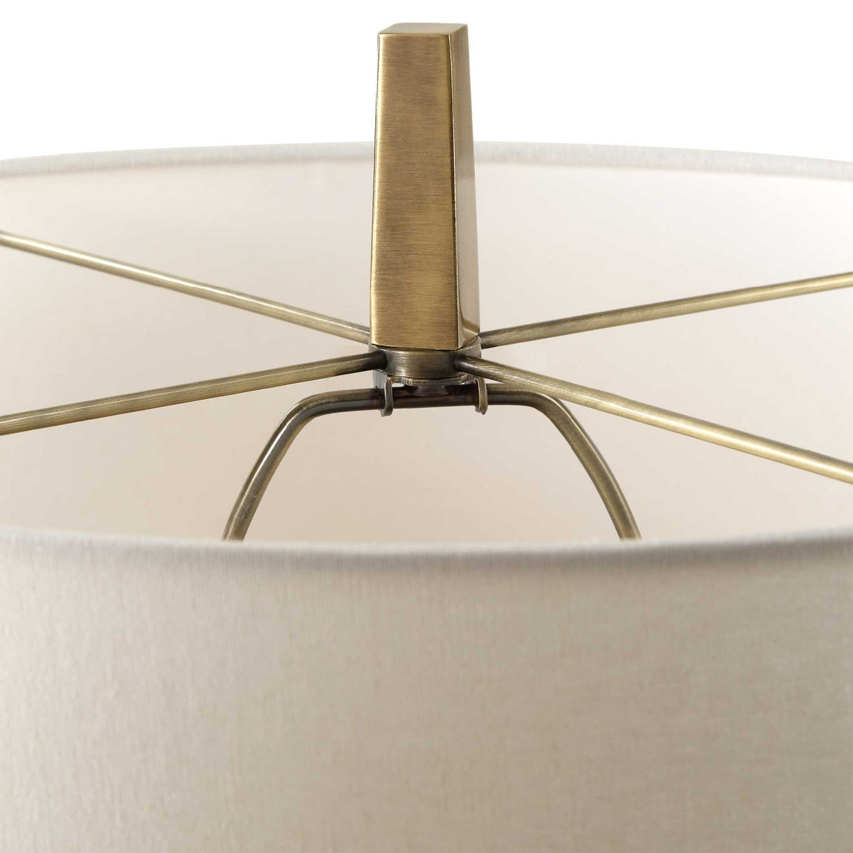 Modern European furniture - Round White Linen Table Lamp - www.oroa.com