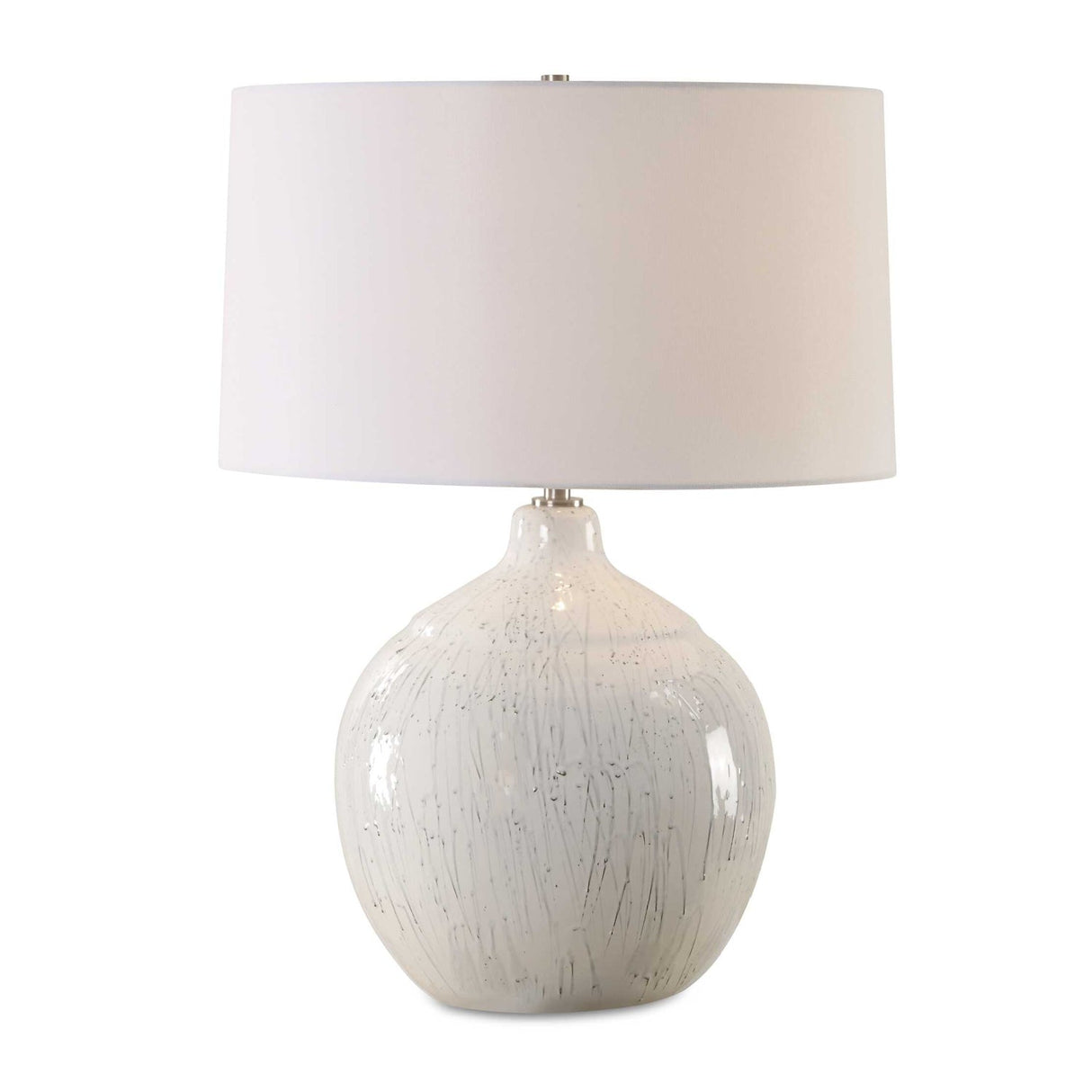 White Glaze Ceramic Table Lamp by Uttermost Dribble