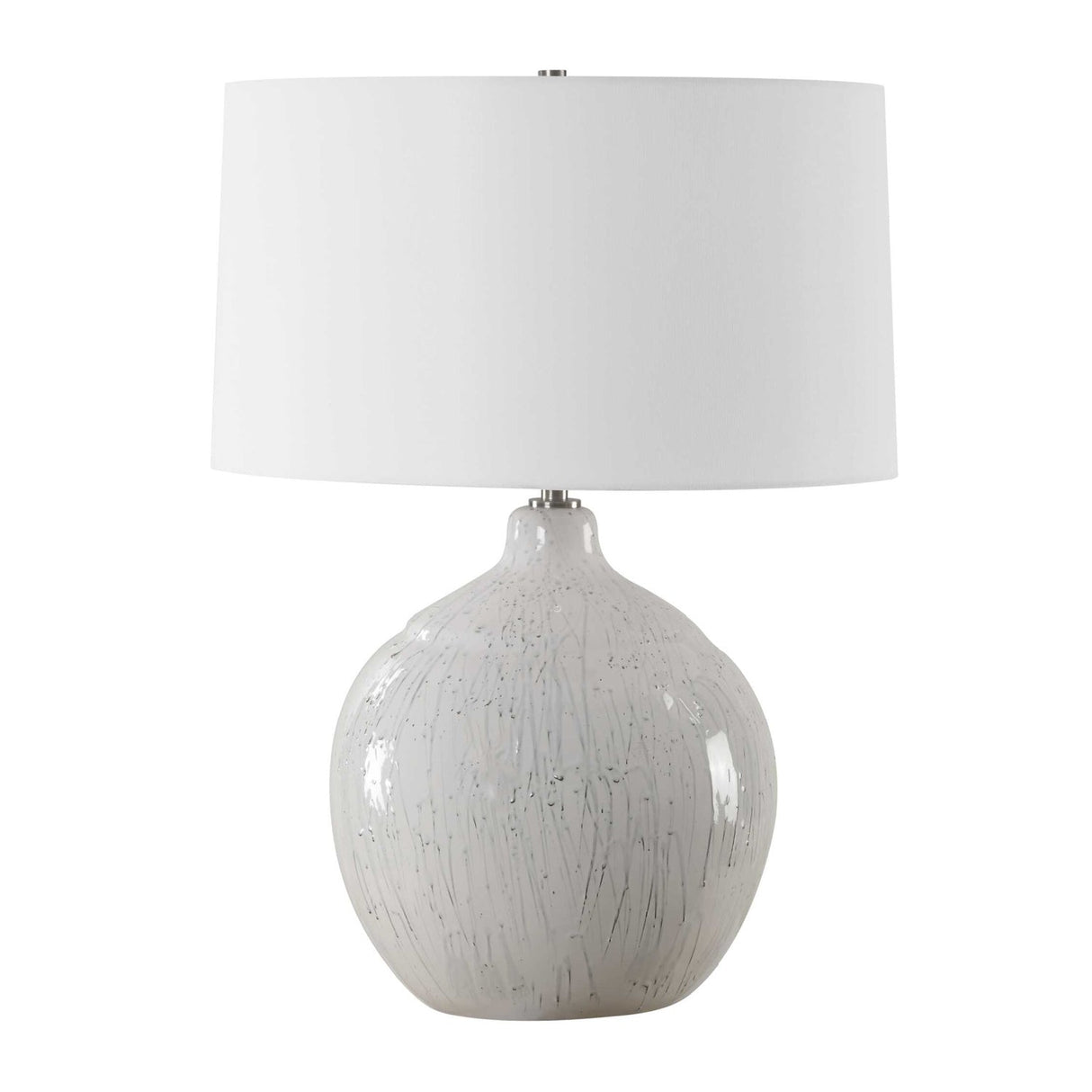 White Glaze Ceramic Table Lamp by Uttermost Dribble, alternate view 3