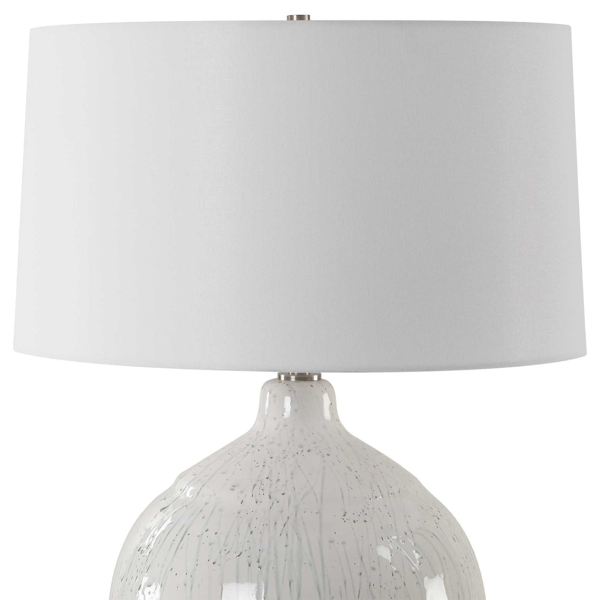 White Glaze Ceramic Table Lamp by Uttermost Dribble, alternate view 4