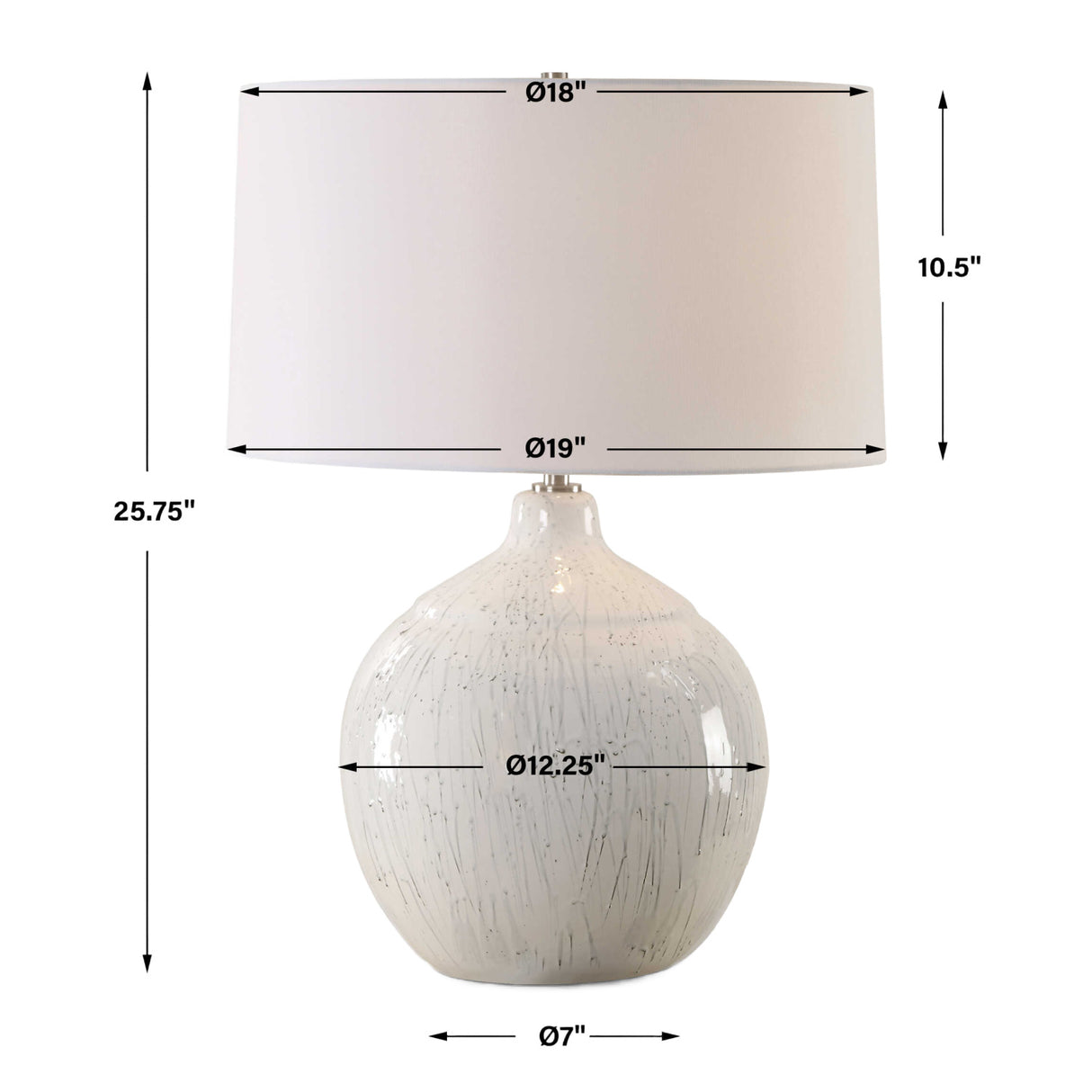White Glaze Ceramic Table Lamp | Uttermost Dribble