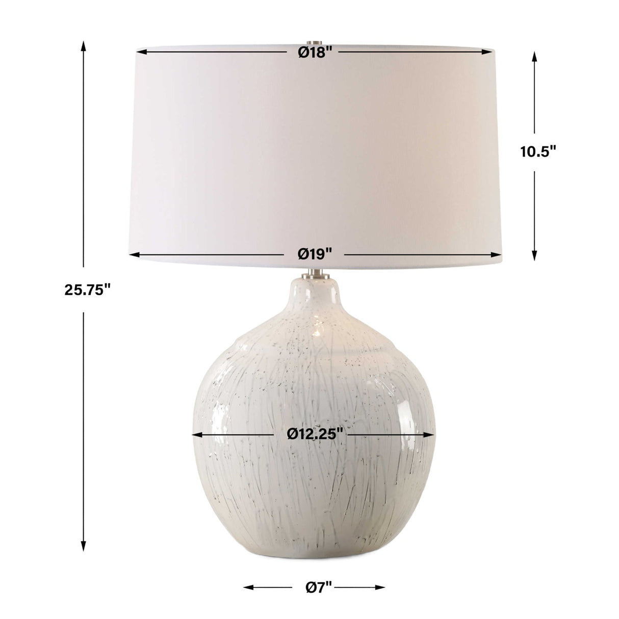 White Glaze Ceramic Table Lamp by Uttermost Dribble, alternate view 7