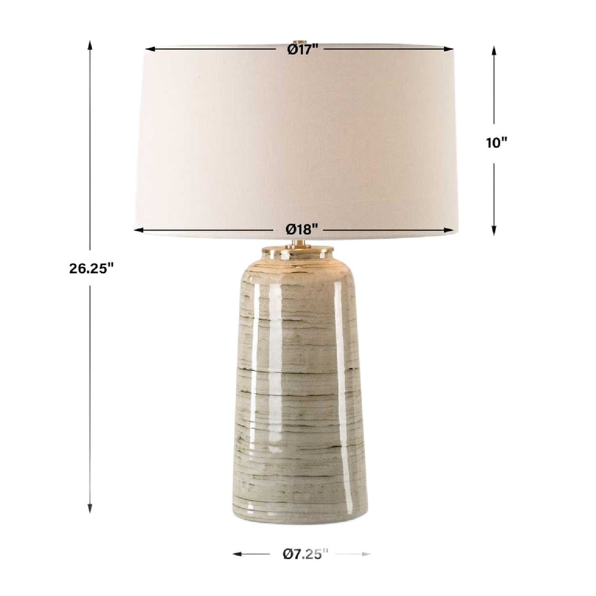 Tan Glazed Ceramic Table Lamp by Uttermost Strata, alternate view 5
