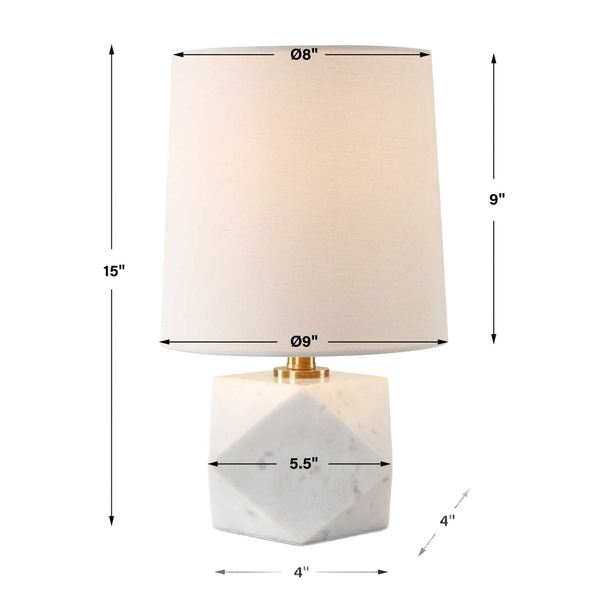 Modern European furniture - Faceted White Marble Table Lamp - www.oroa.com