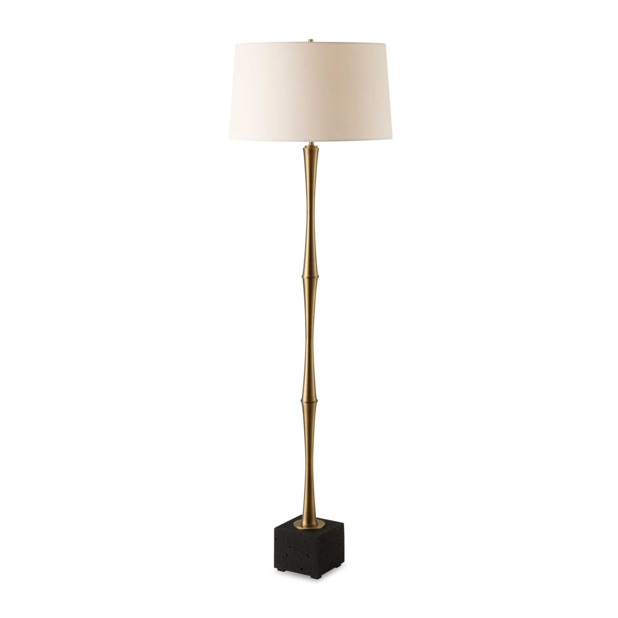 Modern European furniture - Black Travertine Base Floor Lamp - www.oroa.com