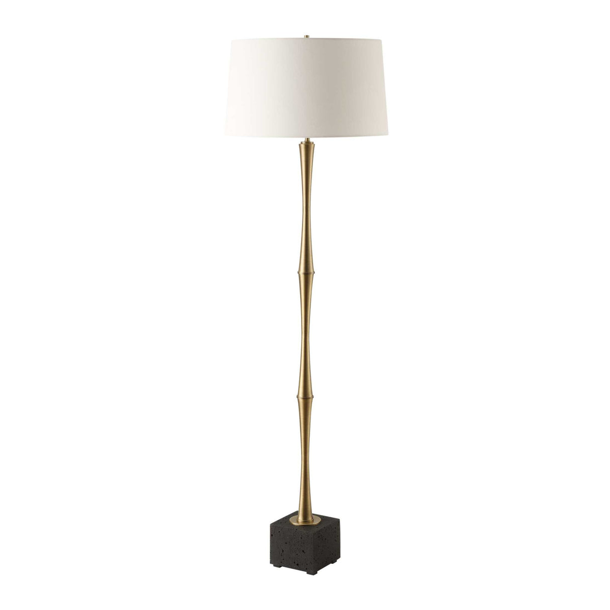 Modern European furniture - Black Travertine Base Floor Lamp - www.oroa.com