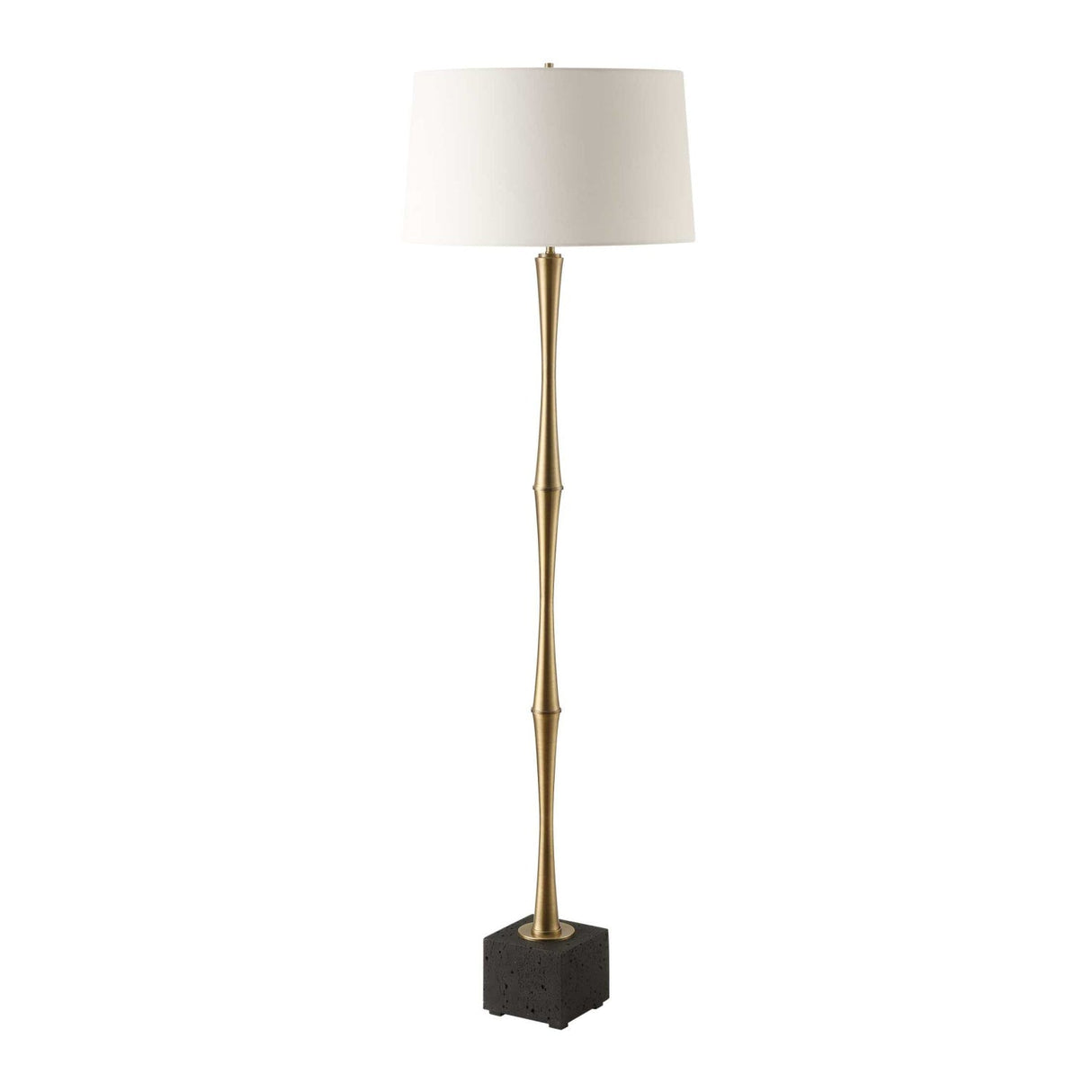 Modern European furniture - Black Travertine Base Floor Lamp - www.oroa.com