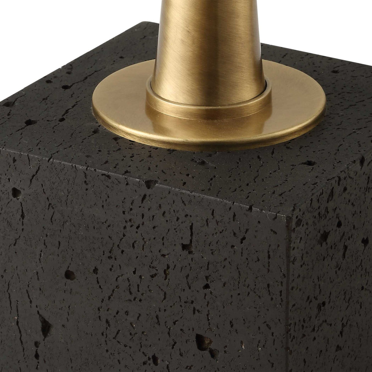 Modern European furniture - Black Travertine Base Floor Lamp - www.oroa.com