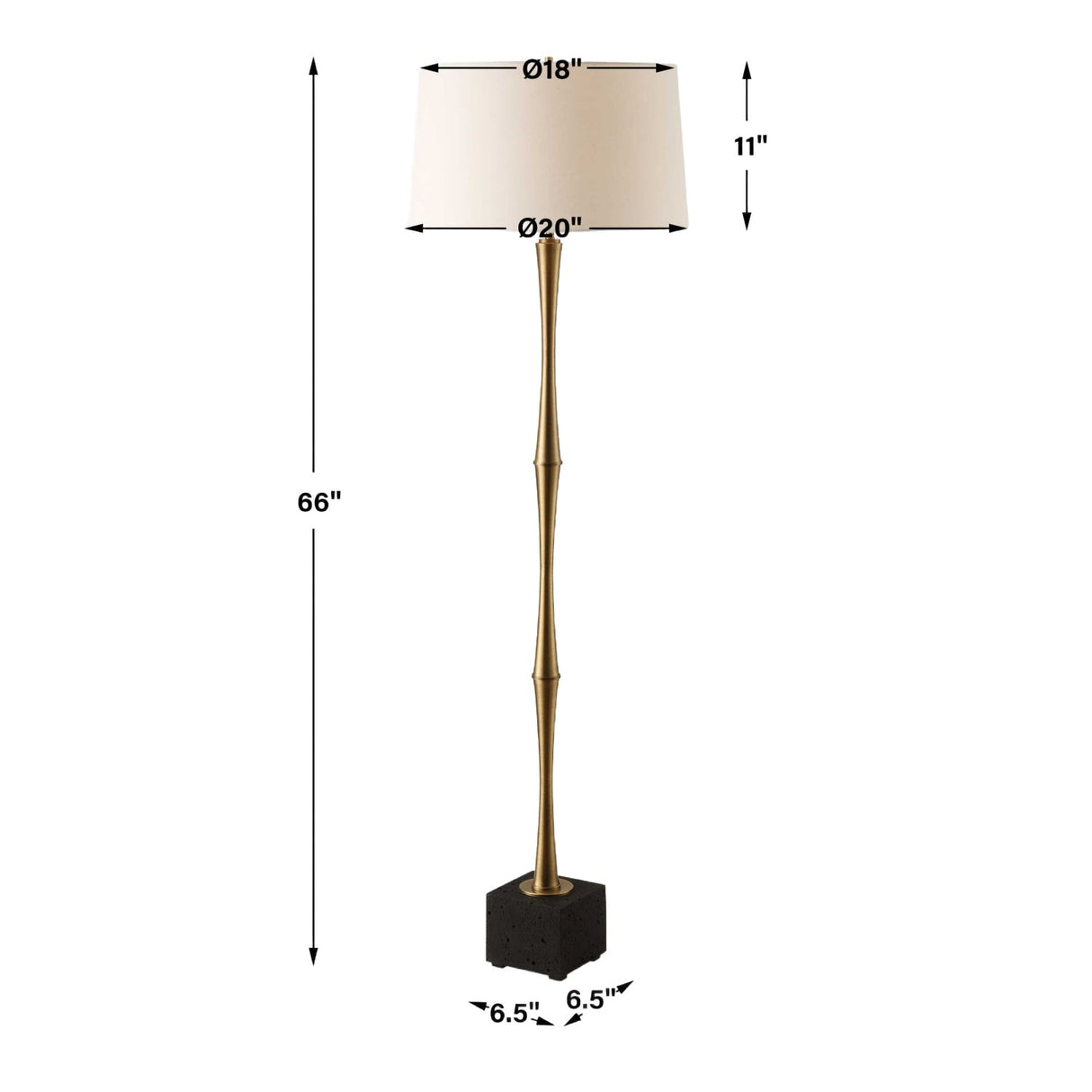 Modern European furniture - Black Travertine Base Floor Lamp - www.oroa.com
