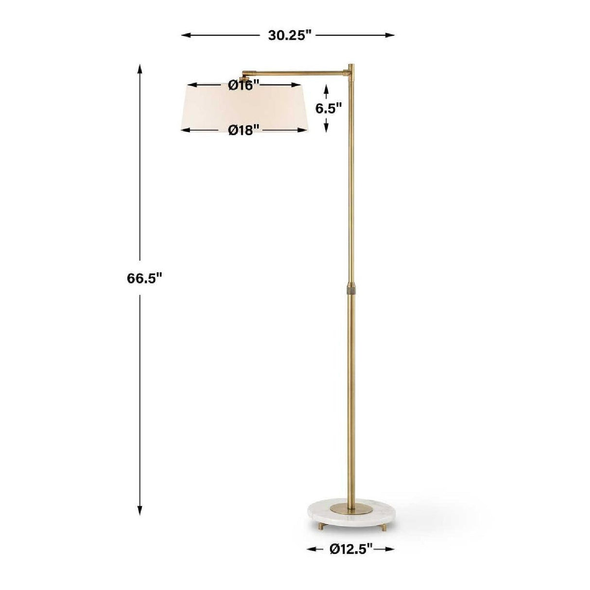 Brushed Brass Adjustable Floor Lamp by Uttermost Branch Out, alternate view 5