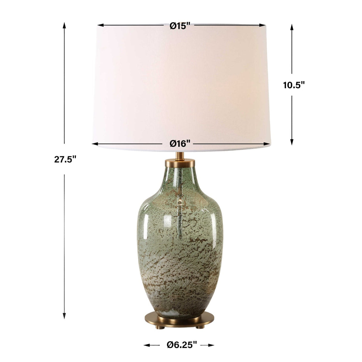 Green Translucent Glass Table Lamp by Uttermost Chianti, alternate view 8