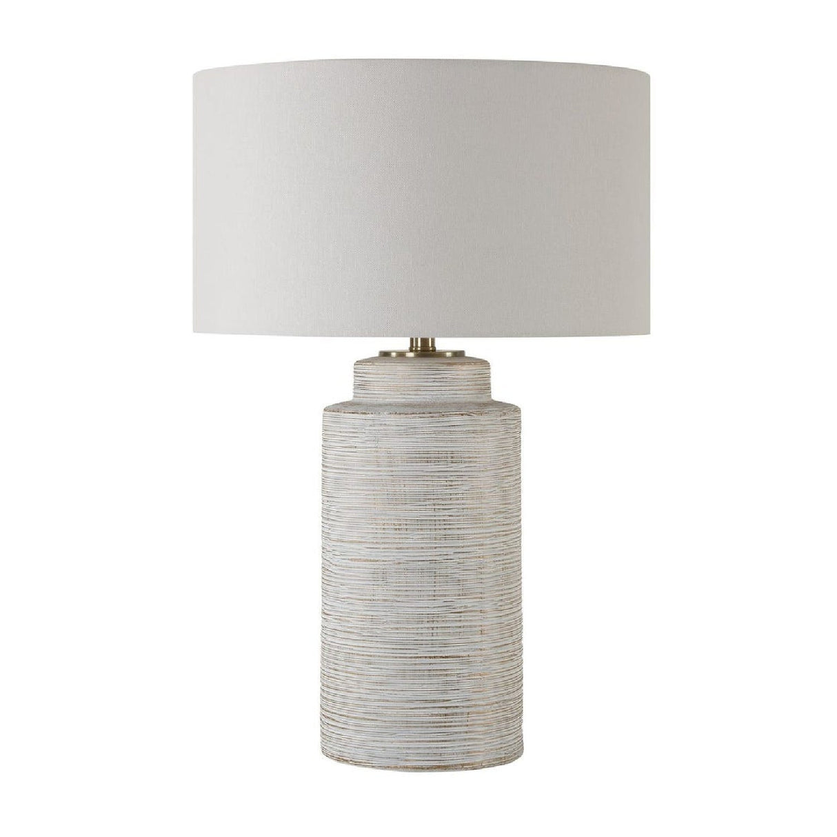 Ribbed White Ceramic Table Lamp by Uttermost Crimp, alternate view 3