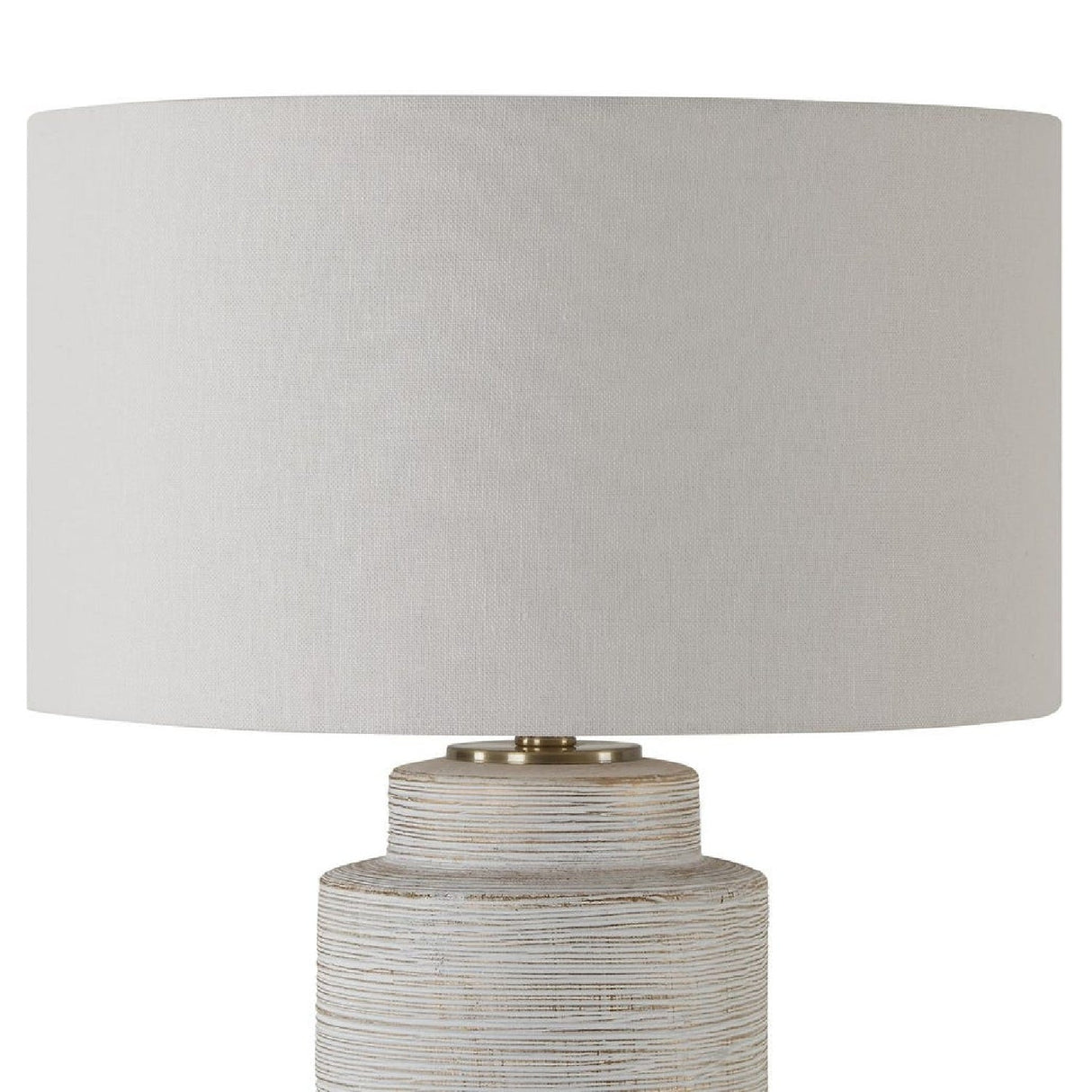 Ribbed White Ceramic Table Lamp by Uttermost Crimp, alternate view 5