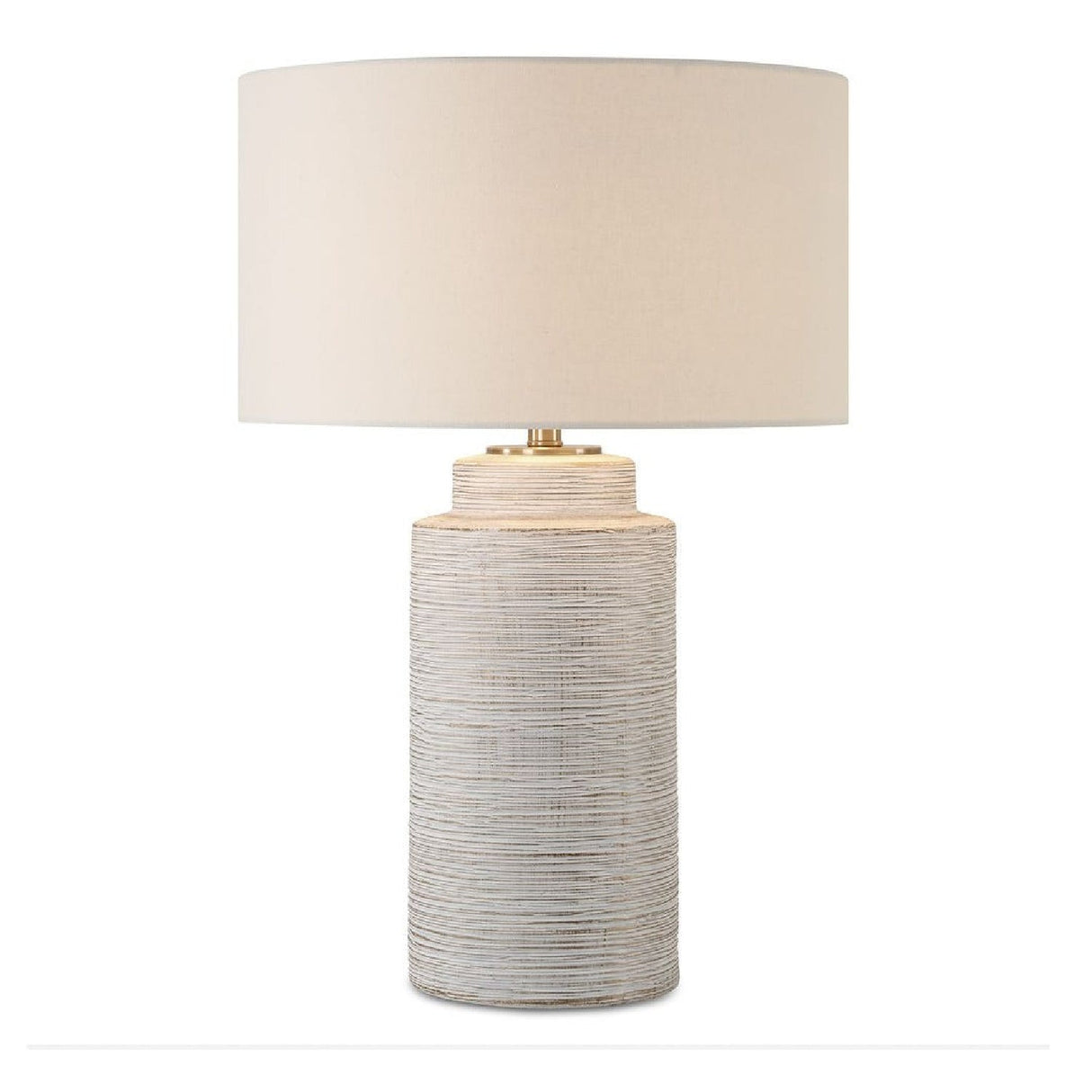 Ribbed White Ceramic Table Lamp by Uttermost Crimp