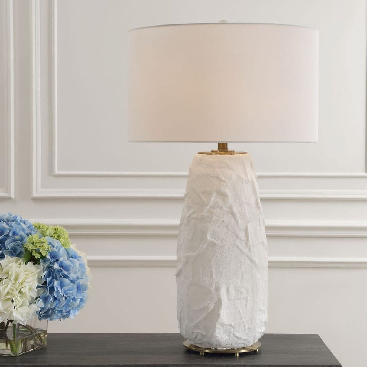 Modern European furniture - White Textured Ceramic Table Lamp by Uttermost Vida - www.oroa.com