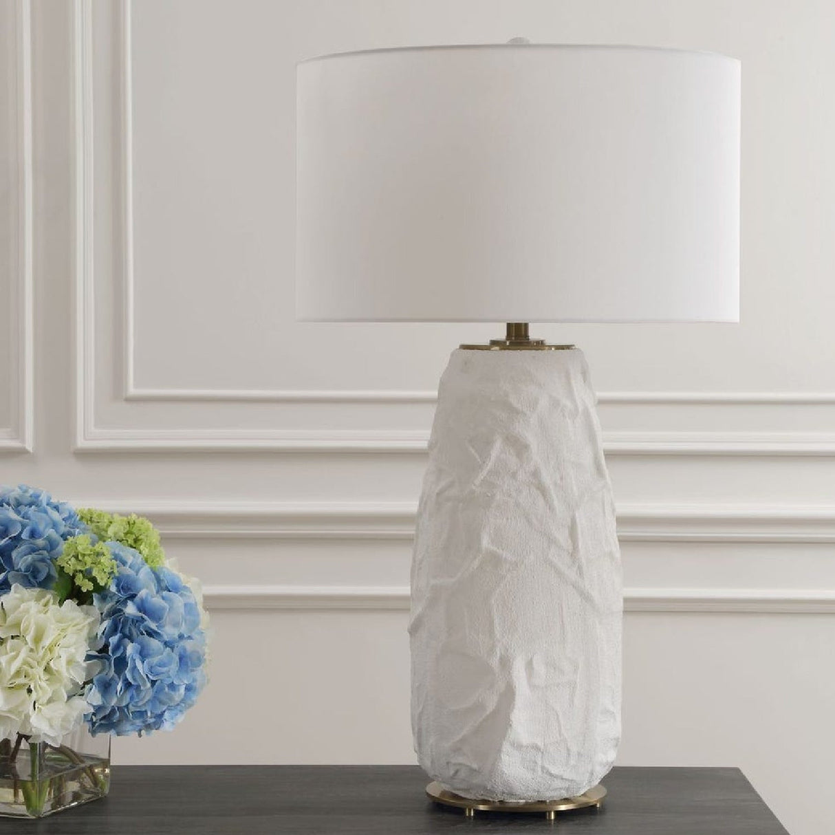 Modern European furniture - White Textured Ceramic Table Lamp by Uttermost Vida - www.oroa.com