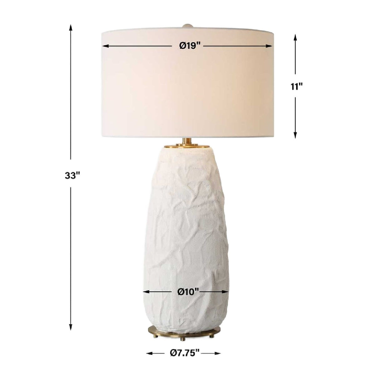 Modern European furniture - White Textured Ceramic Table Lamp by Uttermost Vida - www.oroa.com