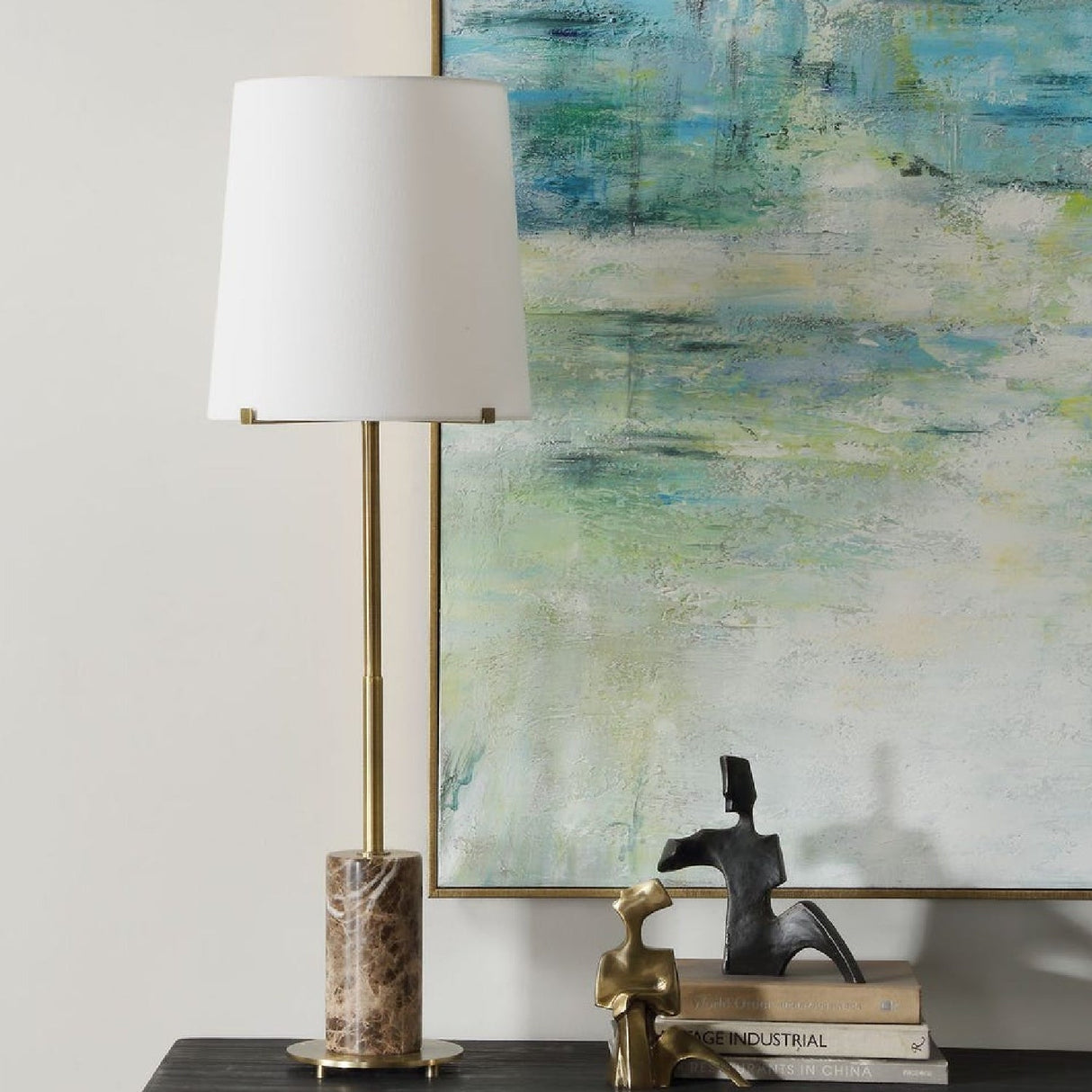 Brown Marble Buffet Lamp by Uttermost Sepia, alternate view 2