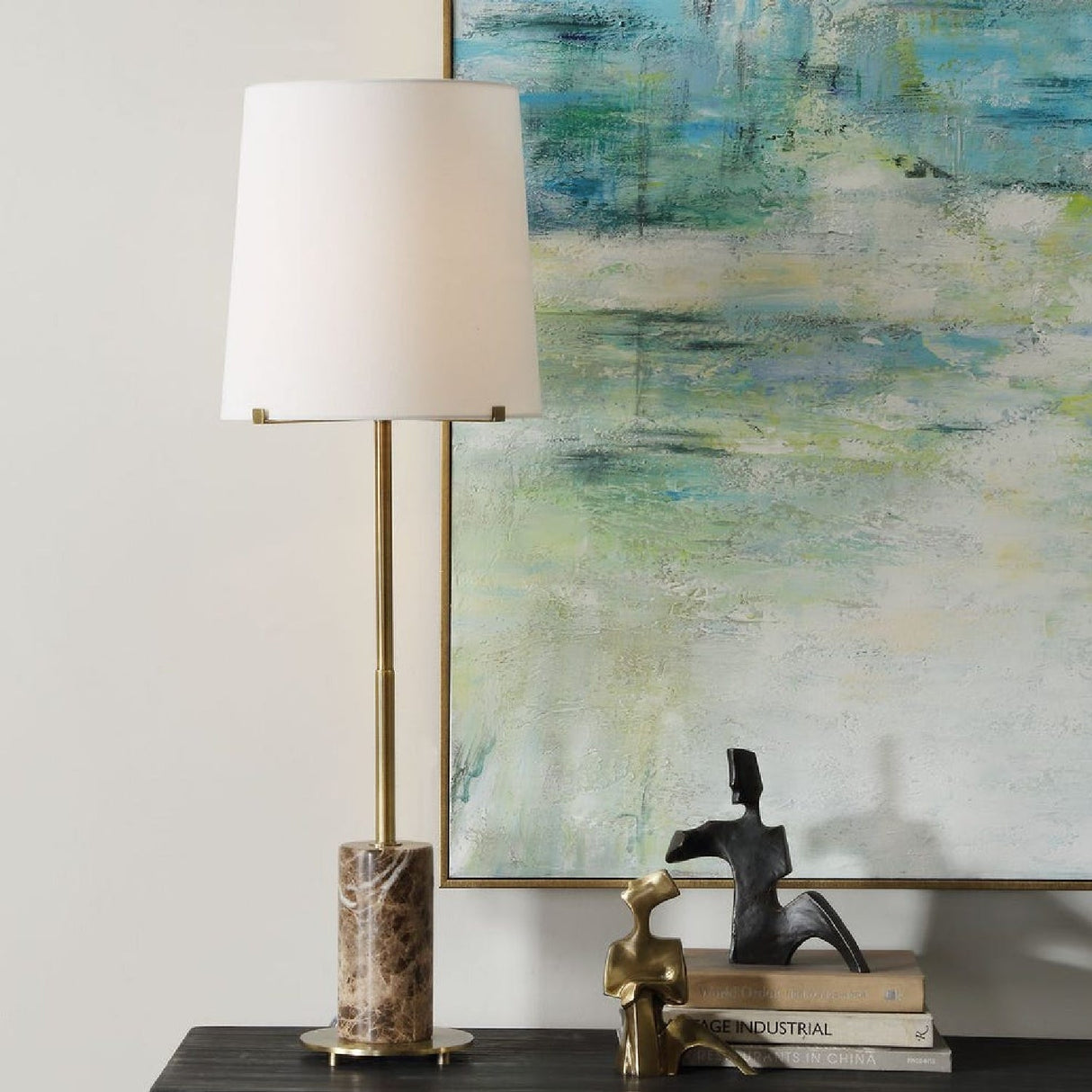 Brown Marble Buffet Lamp by Uttermost Sepia, alternate view 7