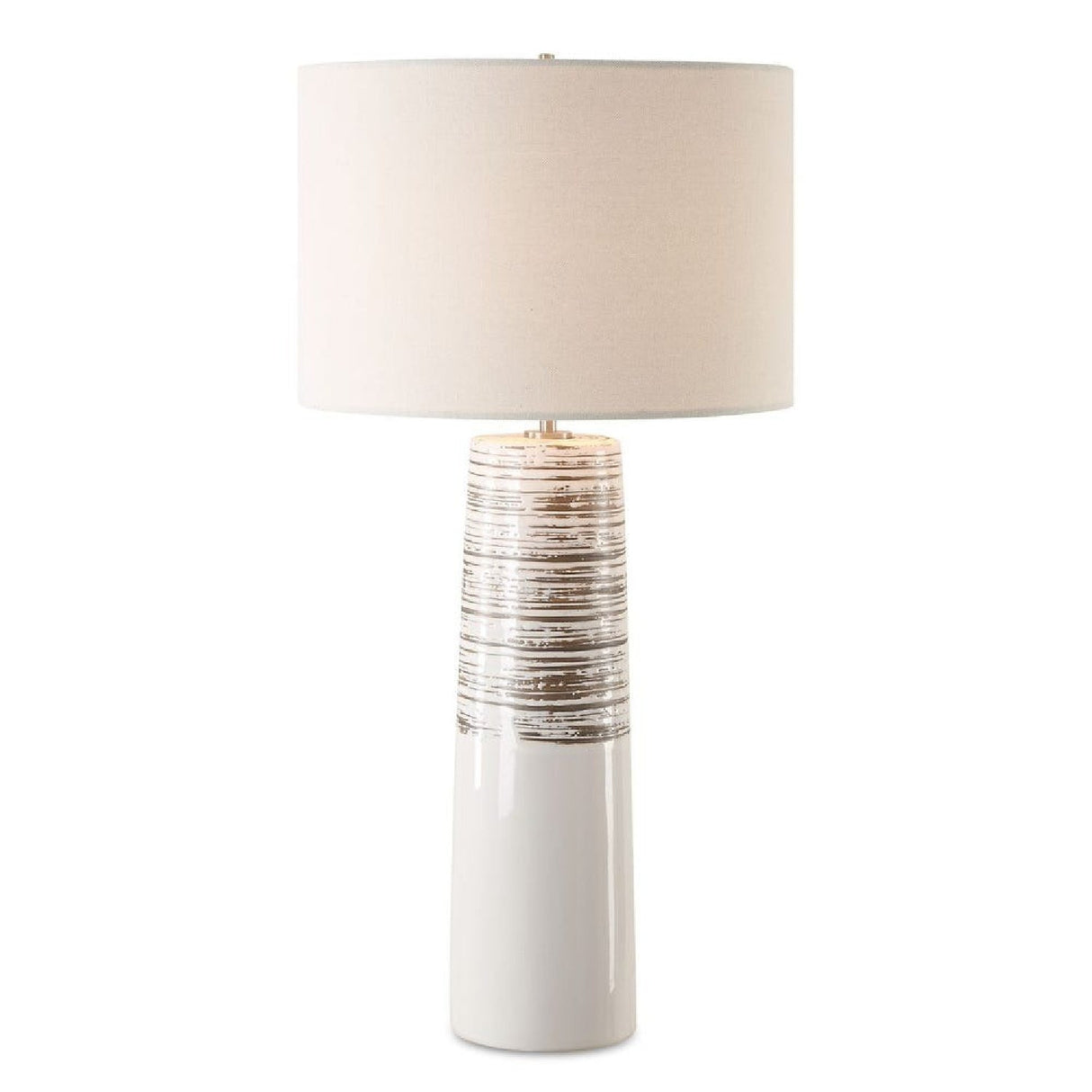 Modern European furniture - White Ceramic Linen Table Lamp by Uttermost Haven - www.oroa.com