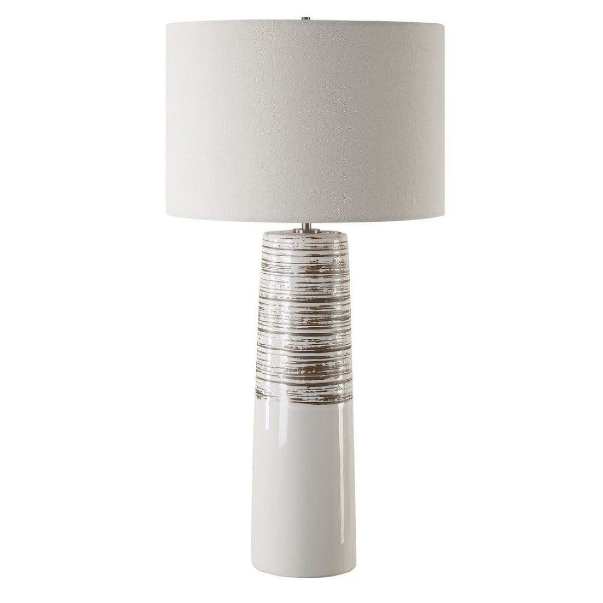 Modern European furniture - White Ceramic Linen Table Lamp by Uttermost Haven - www.oroa.com