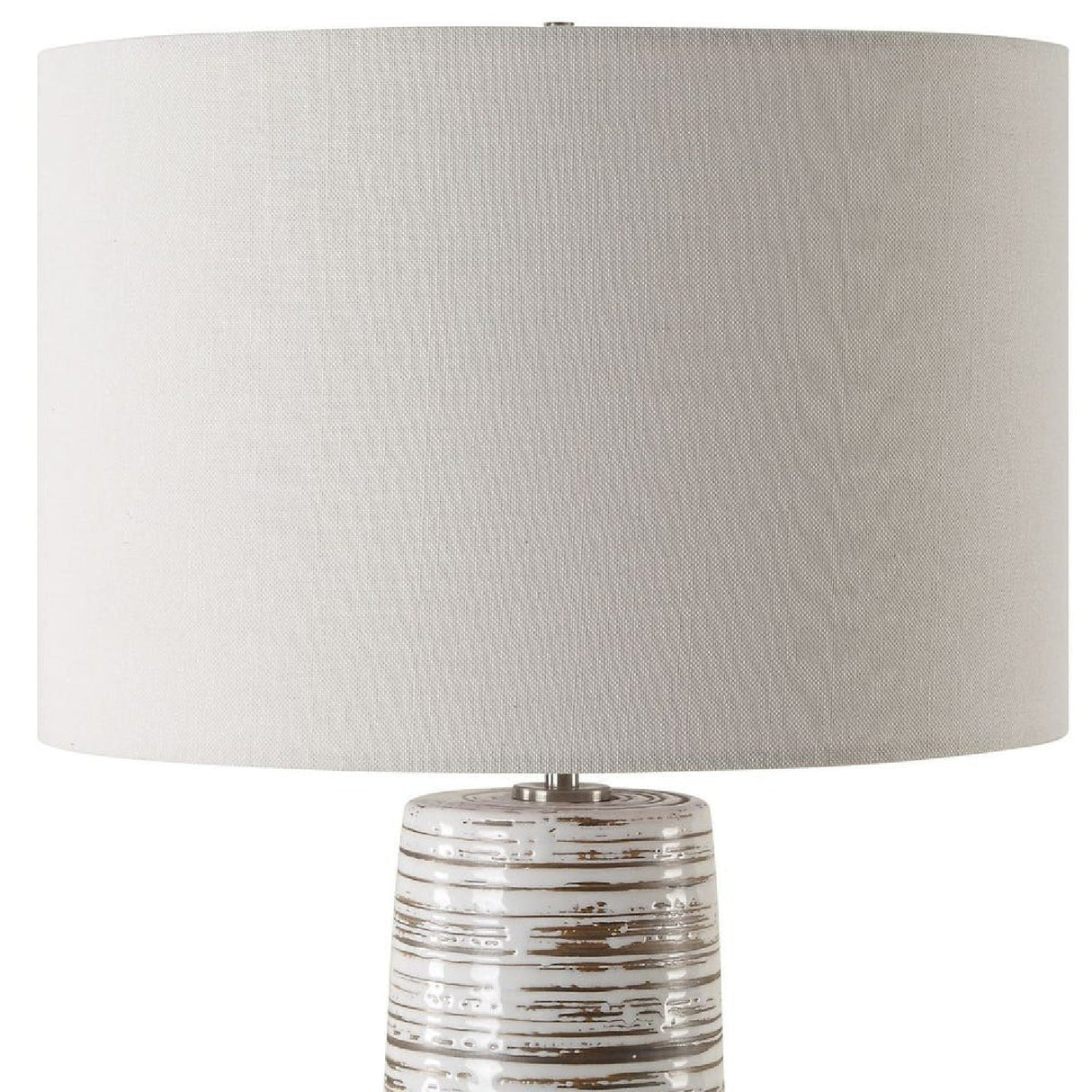 Modern European furniture - White Ceramic Linen Table Lamp by Uttermost Haven - www.oroa.com