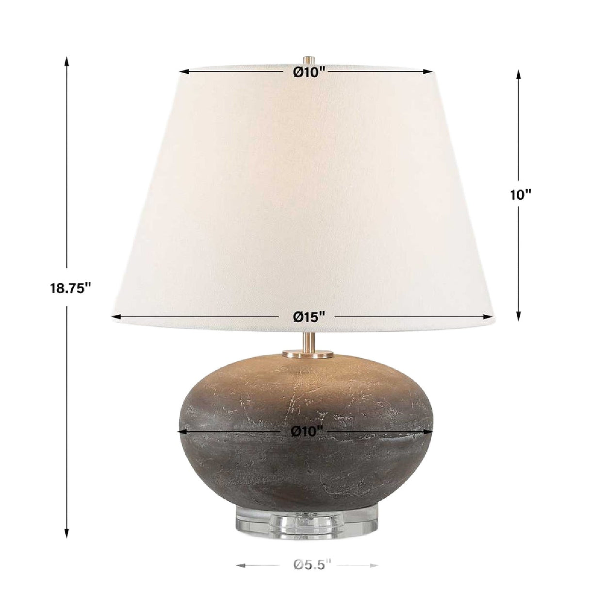 Modern European furniture - Distressed Black Ceramic Table Lamp by Uttermost Beckley - www.oroa.com