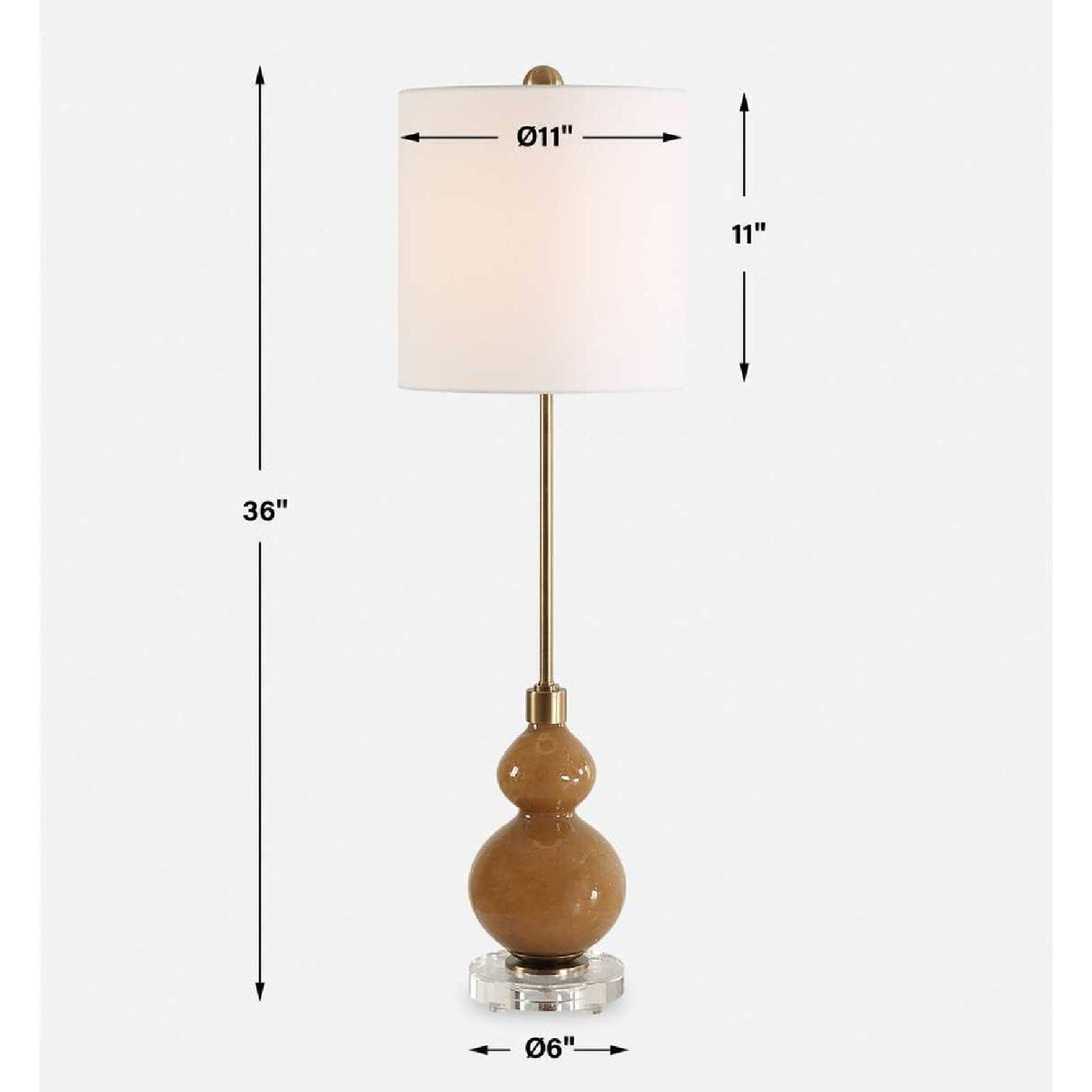 Brown Seeded Glass Buffet Lamp by Uttermost Sienna, alternate view 4