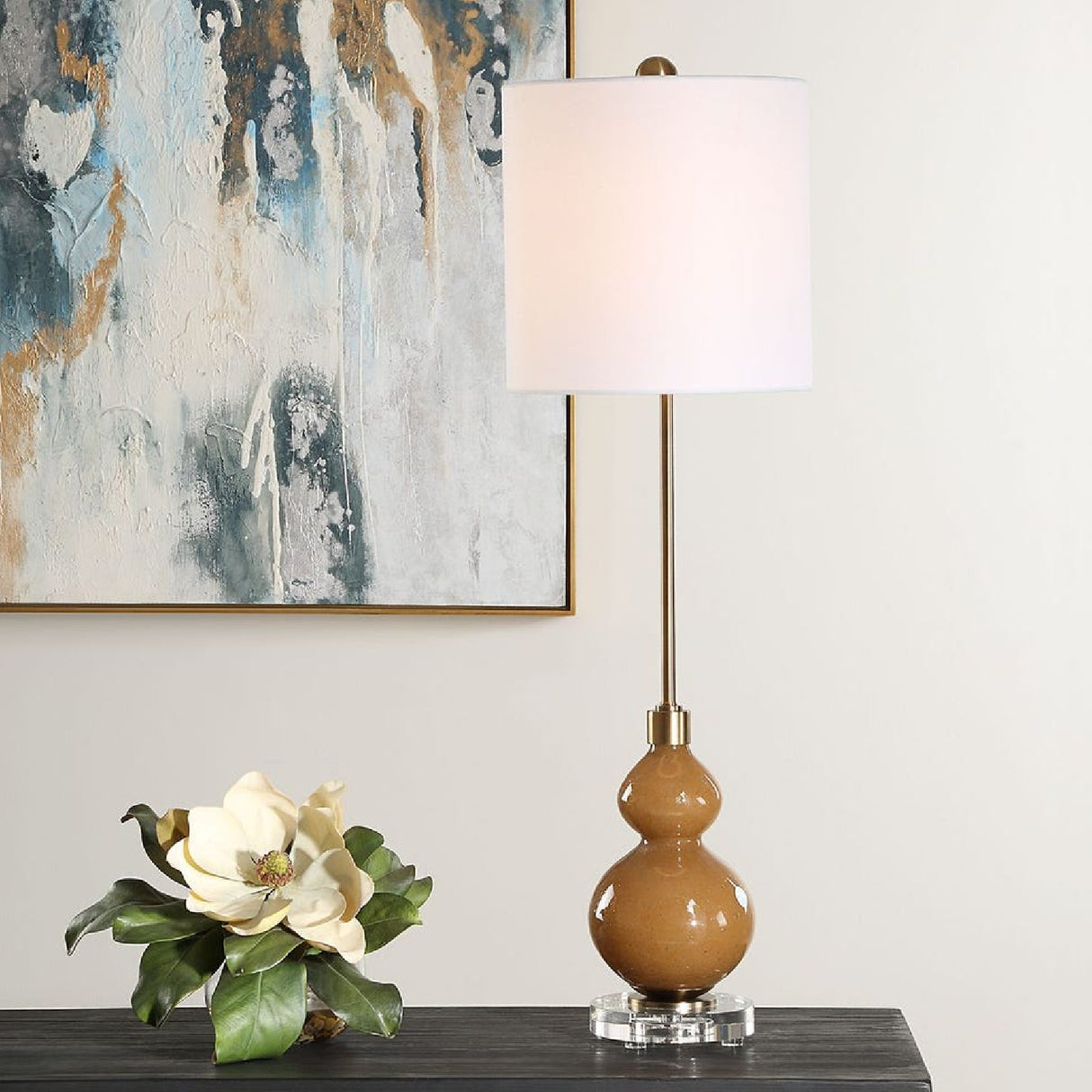 Brown Seeded Glass Buffet Lamp by Uttermost Sienna, alternate view 8