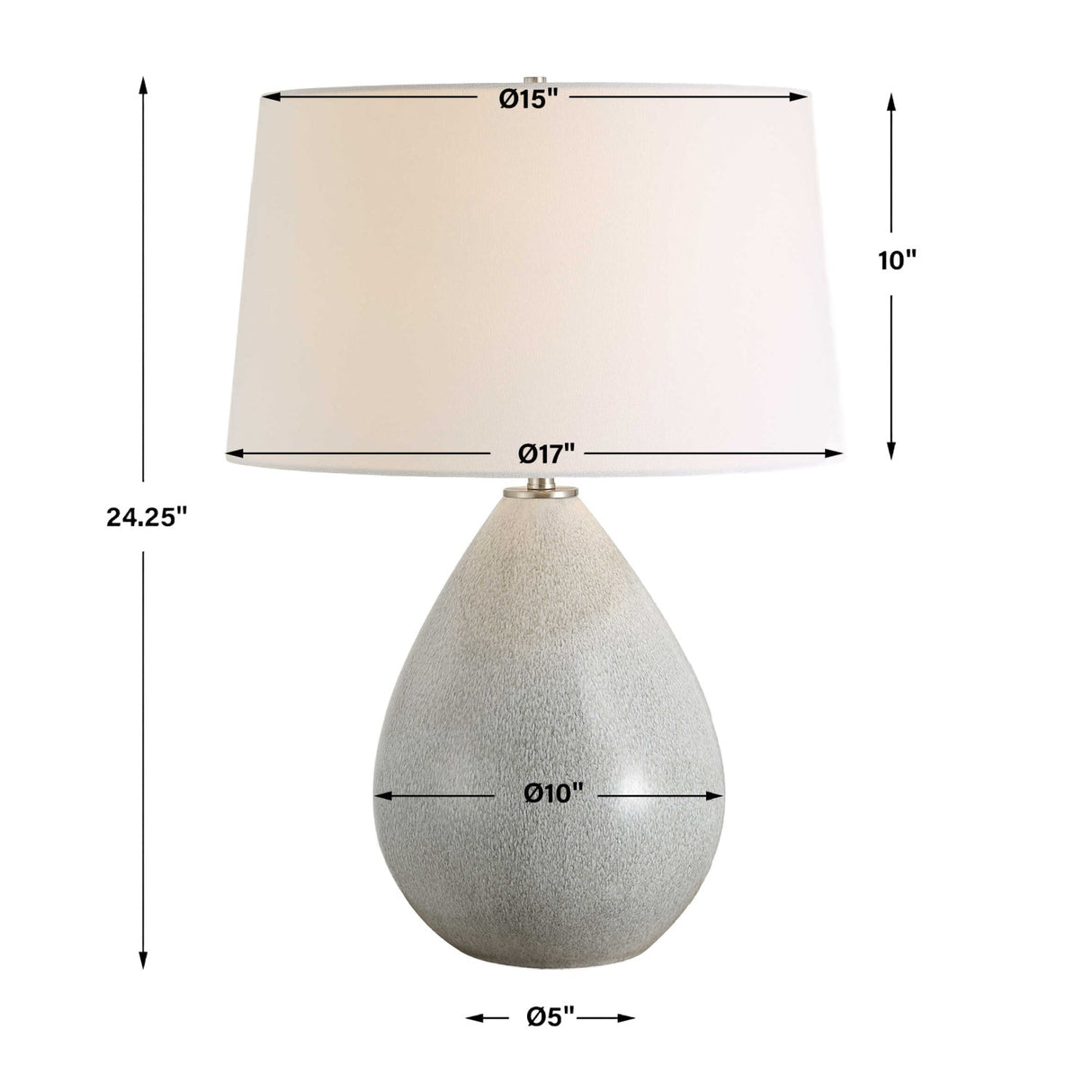Cream Ceramic Teardrop-Shaped Table Lamp by Uttermost Moray, alternate view 7