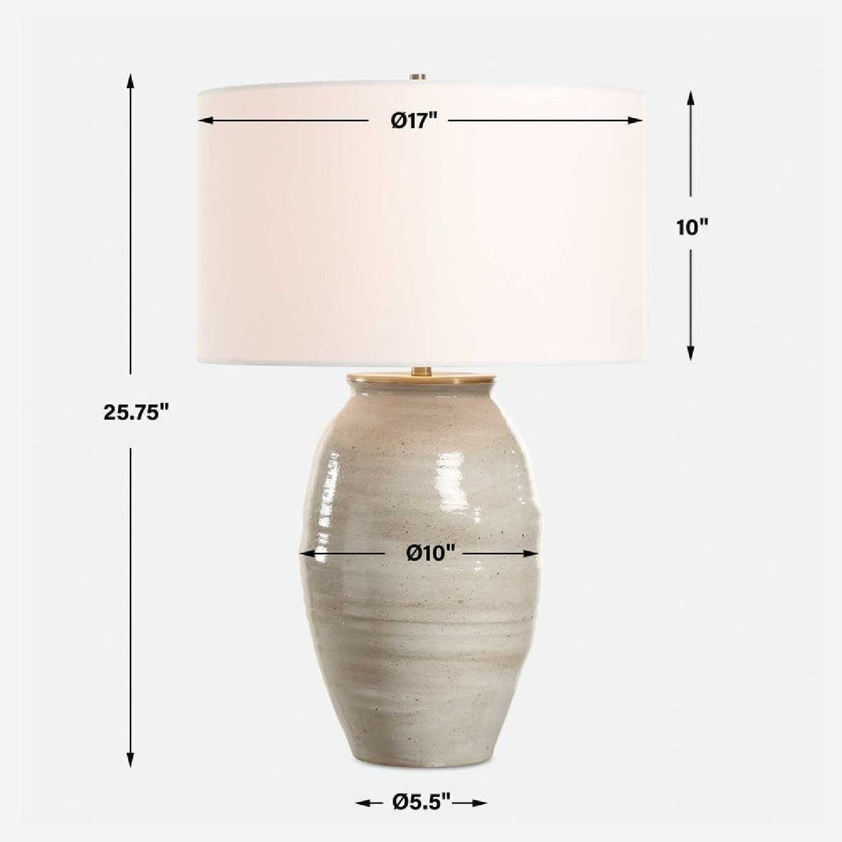 Modern European furniture - Gray Glazed Ceramic Table Lamp - www.oroa.com
