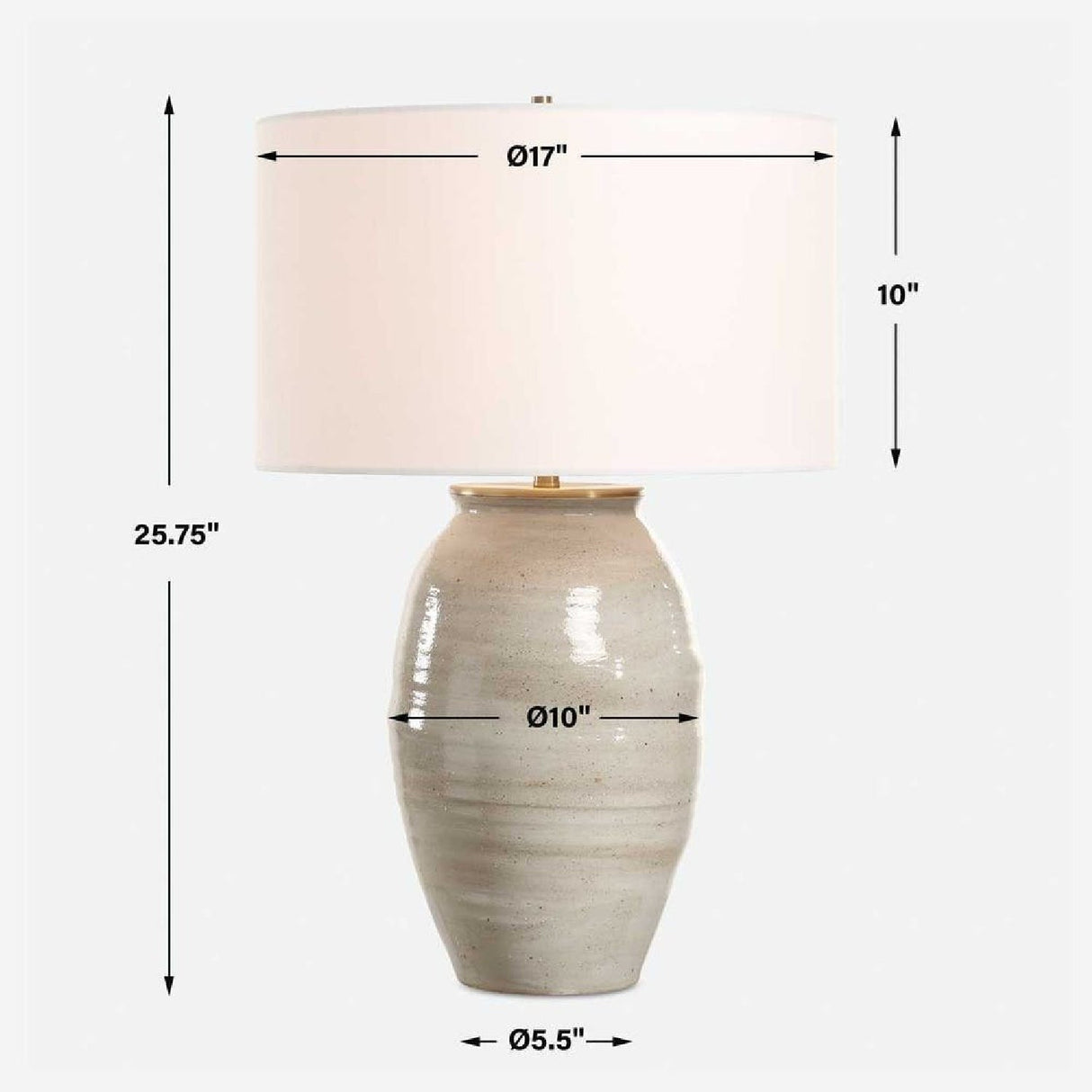 Gray Glazed Ceramic Table Lamp by Uttermost Amos, alternate view 7