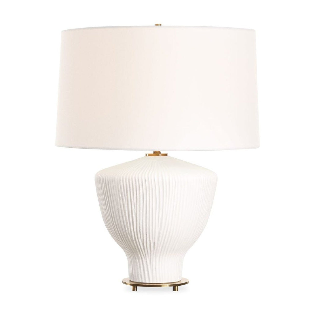Modern European furniture - White Ribbed Ceramic Table Lamp by Uttermost Maisie - www.oroa.com