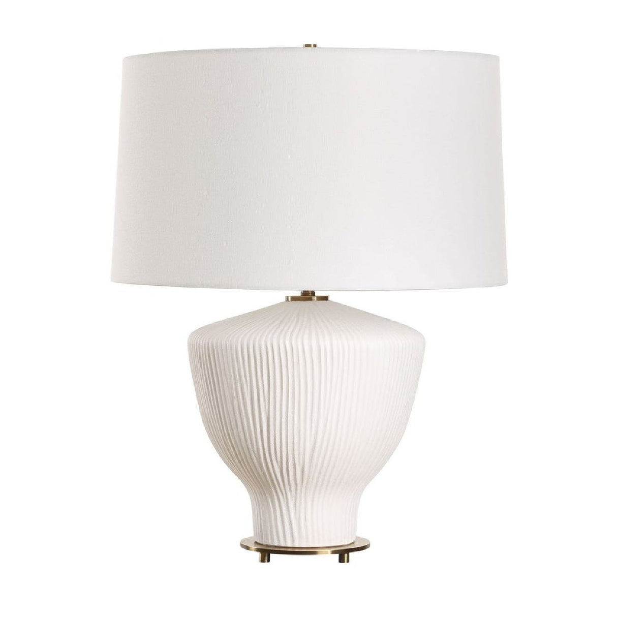 Modern European furniture - White Ribbed Ceramic Table Lamp by Uttermost Maisie - www.oroa.com