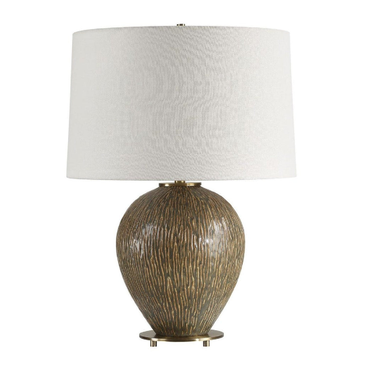 Distressed Brown Ceramic Table Lamp by Uttermost Rya, alternate view 4