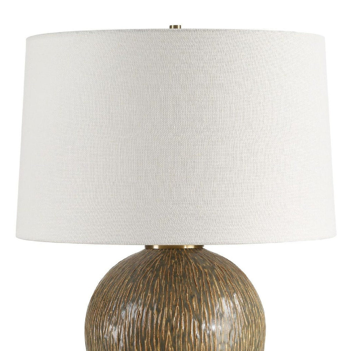 Distressed Brown Ceramic Table Lamp by Uttermost Rya, alternate view 6