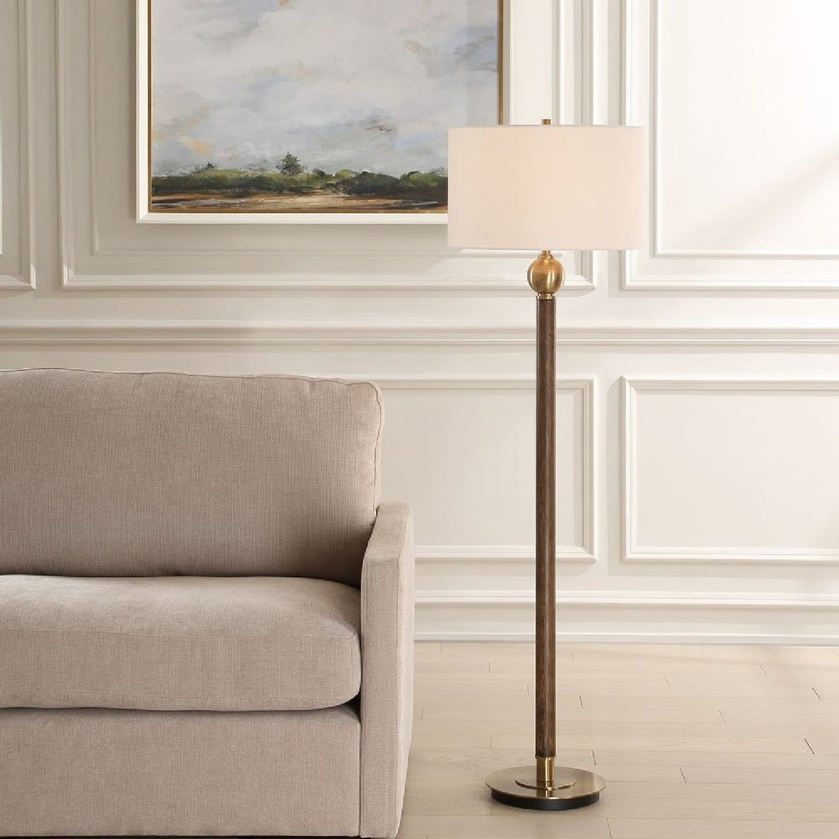 Dark Oak Stem Floor Lamp by Uttermost Keros, alternate view 2