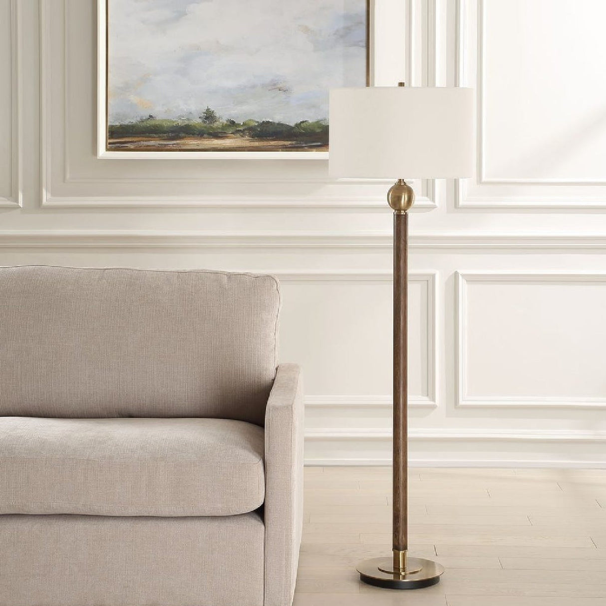 Dark Oak Stem Floor Lamp by Uttermost Keros, alternate view 7