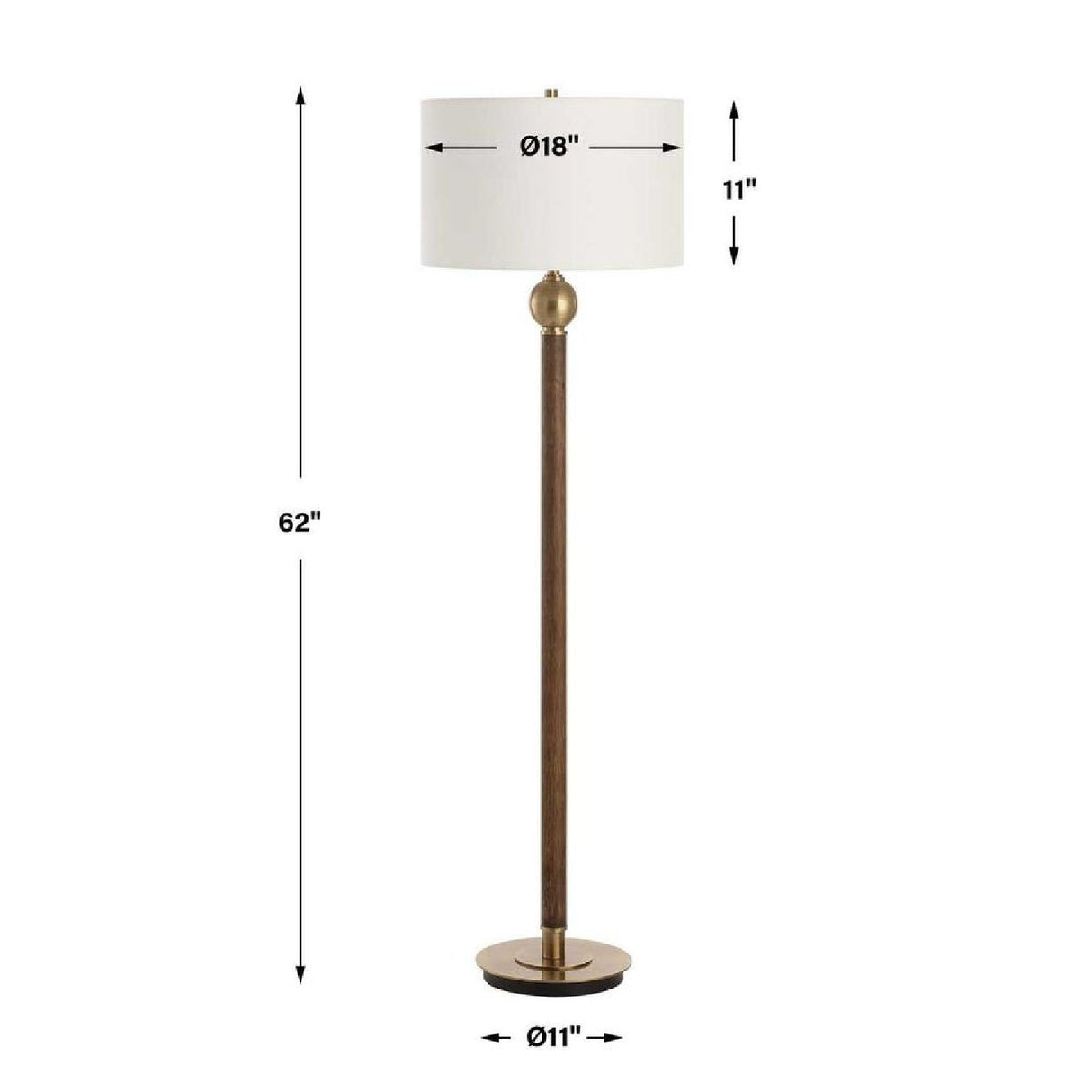 Dark Oak Stem Floor Lamp by Uttermost Keros, alternate view 4