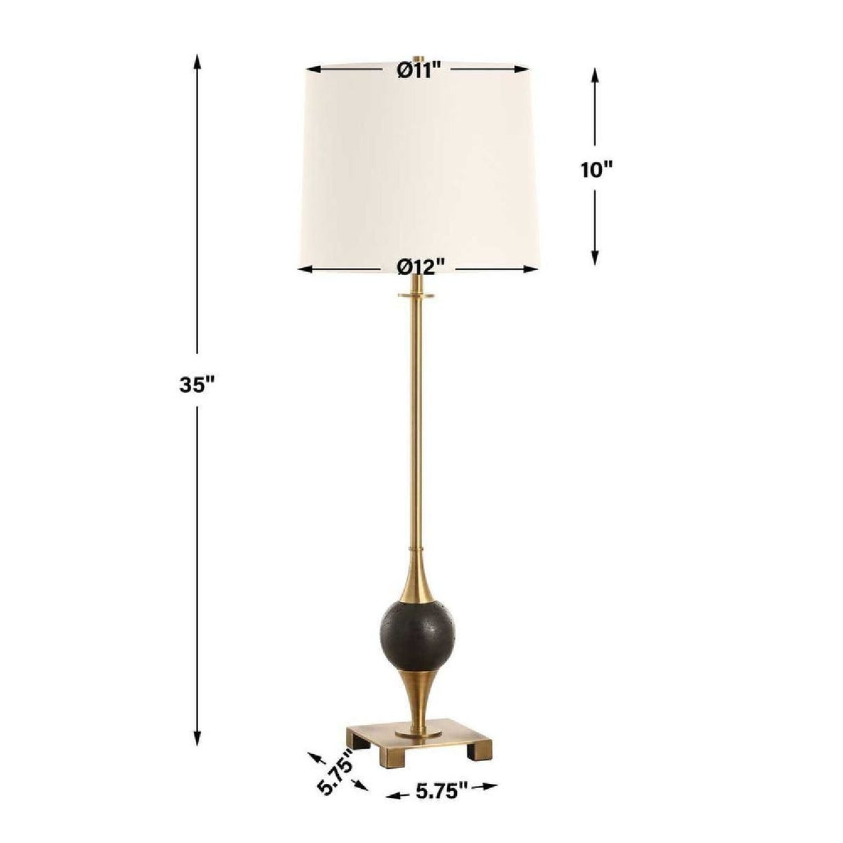 White Linen Shade Buffet Lamp by Uttermost Dempsey, alternate view 6