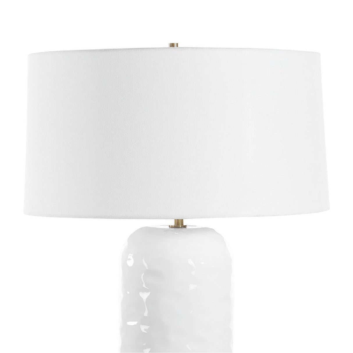 White Linen Drum Table Lamp by Uttermost Iona, alternate view 5