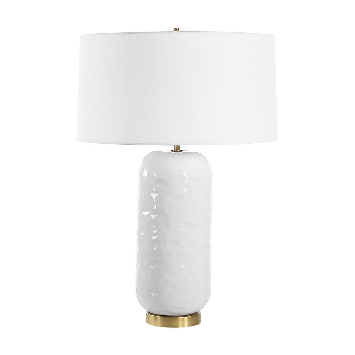 White Linen Drum Table Lamp by Uttermost Iona, alternate view 3