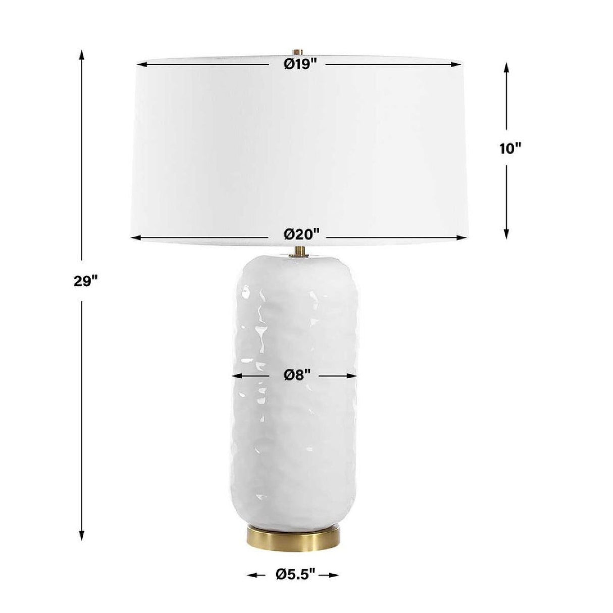 White Linen Drum Table Lamp by Uttermost Iona, alternate view 4