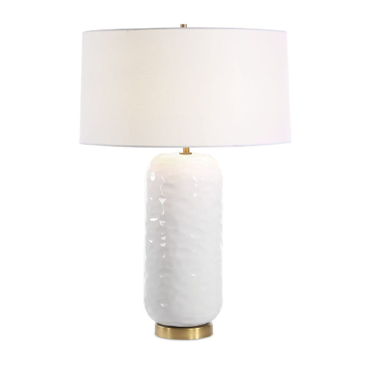 White Linen Drum Table Lamp by Uttermost Iona