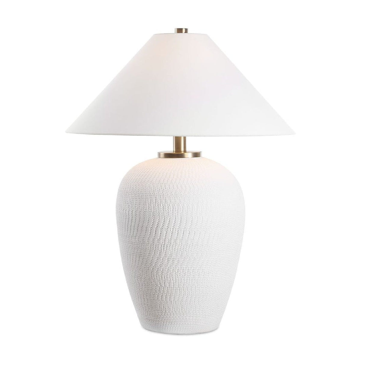 Hand-Carved White Ceramic Table Lamp by Uttermost Merriton