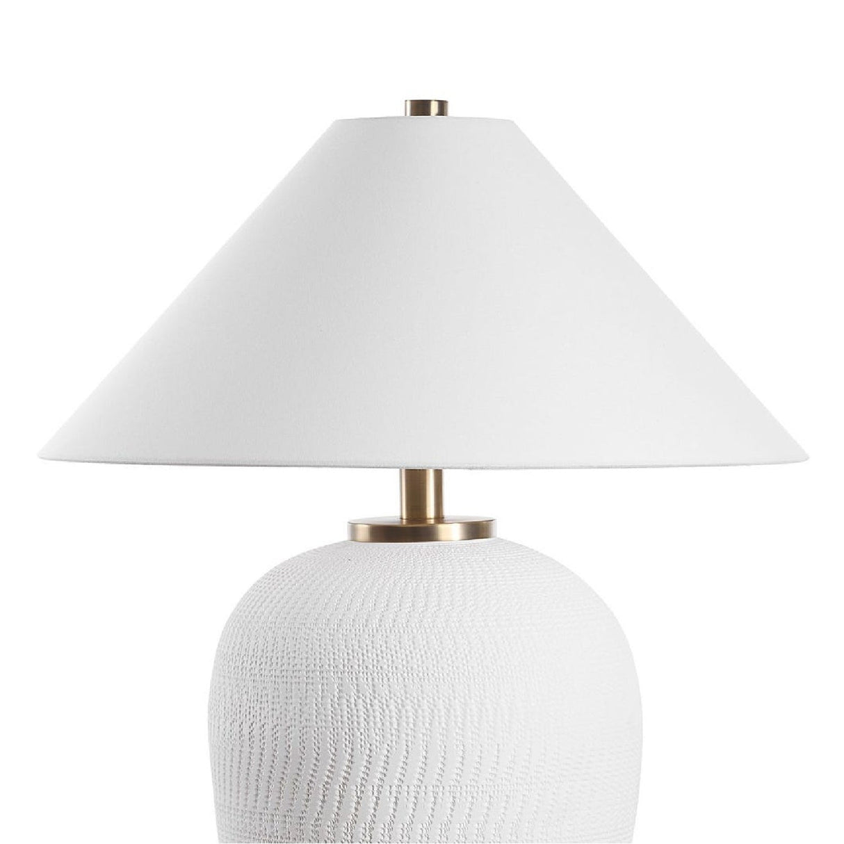 Hand-Carved White Ceramic Table Lamp by Uttermost Merriton, alternate view 4